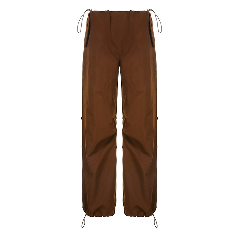 Unisex Y2K Vintage Style Cargo Pants Size Medium, Beige-brown