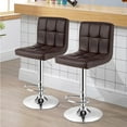thumbnail image 2 of Set of 2 Bar Stool, Comfortable Swivel Adjustable PU Leather Bar Chair with Backrest, Soft Cushioned Seat, Footrest, Sturdy Metal Frame, Barstools for Kitchen, Pub (Black, White, Brown, Red), 2 of 8