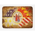 thumbnail image 1 of Detroit Bath Mat, Antique Detroit Flag with Floral Swirls Grungy Look Vintage Style Old American, Non-Slip Plush Mat Bathroom Kitchen Laundry Room Decor, 29.5 X 17.5 Inches, Multicolor, Ambesonne, 1 of 2