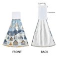 thumbnail image 3 of Yayeee Kitchen Hanging Hand Towels Set of 2 with Loop Bathroom Absorbent Tie Towel, Winter Village Serenity, 3 of 7