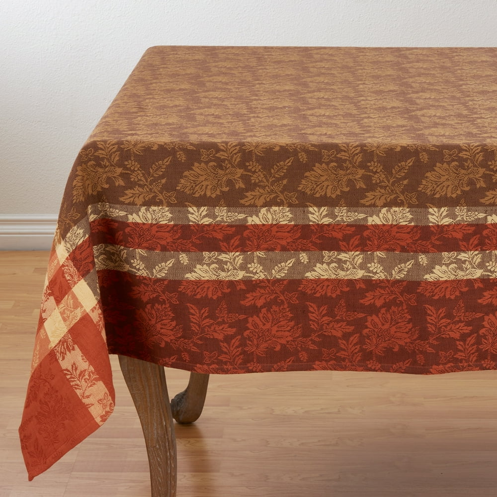Thanksgiving Holidays Autumn Leaves Print Cotton Tablecloth (70"x120