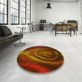 thumbnail image 3 of Ahgly Company Indoor Round Patterned Mahogany Brown Area Rugs, 5' Round, 3 of 6