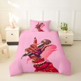 thumbnail image 2 of Castle Fairy Chic Microphone Twin Duvet Cover,Black Girl Twin Bedding,Hot Pink Red,Pink Reversible,1 Duvet Cover and 1 Pillowcase, 2 of 6