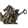 thumbnail image 5 of Rustic Western Desert Rodeo Cowboy On Rearing Horse With Lasso Ropes Figurine, 5 of 9