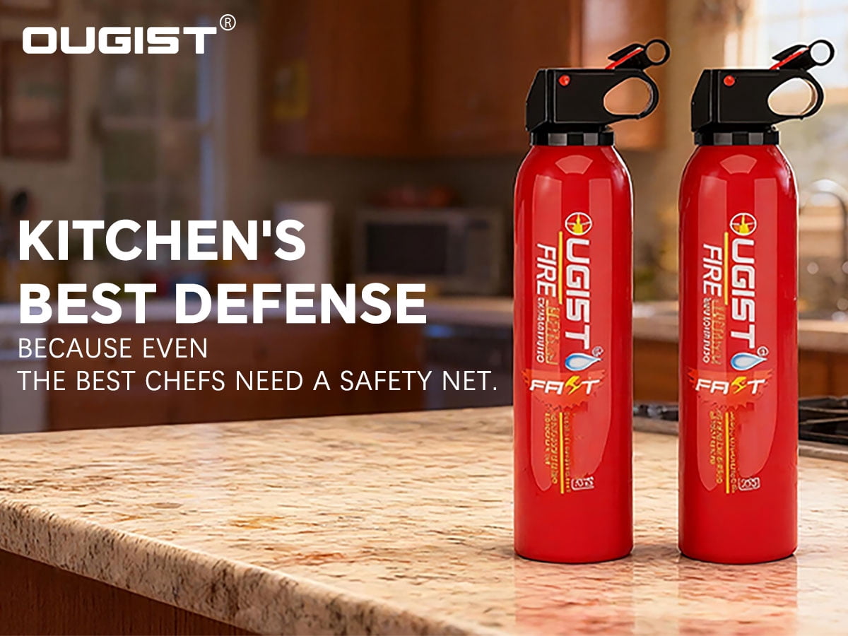 Ougist Mini Handheld Fire Extinguisher, 620ML Water-Based Spray, 4-in-1 Portable for Kitchen and Home, 2 Pcs