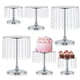 thumbnail image 1 of Juego de soporte de metal para tartas con colgantes de vidrio, elegante expositor de mesa de postre para bodas, fiestas de cumpleaños, baby showers, eventos, soportes de vidrio resistentes para, 1 of 7