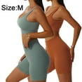 thumbnail image 2 of Conjuntos de entrenamiento para mujer, camiseta sin mangas acanalada de 2 piezas, sin costuras, cintura alta, conjunto de gimnasio, conjuntos cortos de yoga, 2 of 6
