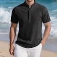 thumbnail image 5 of Men's Henley Short Sleeve Shirt Breathable Moisture Wicking Tee Cotton Soft Business Casual Summer Tops, 5 of 8