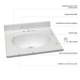 thumbnail image 4 of Design House  19"L x 17"W. Cultured Marble Vanity Top in Solid White with Basin, 4 of 13