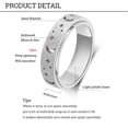 thumbnail image 5 of OreilleStar Anxiety Ring for Women Spinner Ring Fidget Ring Fidget Toys Adults Spinner Rings Fidget Rings Anxiety Fidget Ring Men Silver Size 9, 5 of 5