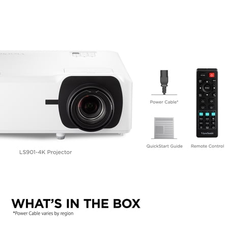 ViewSonic LS901-4K 5500 Lumens 4K Laser Projector, High Brightness with HDR Support for Home Theater, 1.7X Optical Zoom, H/V Keystone, and 360-Degree Projection for Flexible Setup