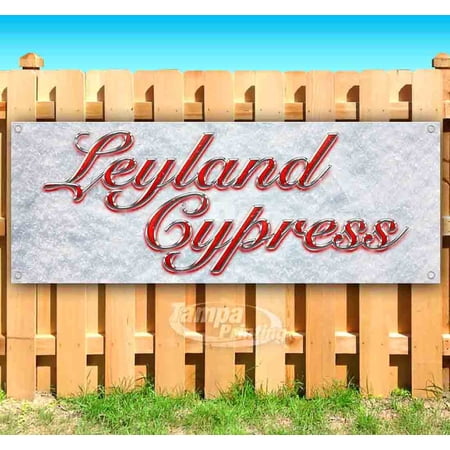 Leyland Cypress Red & Chrome 13 oz Vinyl Banner With Metal Grommets