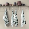thumbnail image 5 of WOBOGO Cyan Flowers Kitchen Towel 1 Piece Large Cotton Dishcloth Premium Absorbency Set with Hanging Loop, 5 of 7