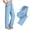 Light Blue, variant on Women's Ice Silk Drawstring Wide Leg Pants, Lightweight Summer Casual Trousers, Breathable Linen Pants Women Dark Blue S