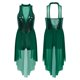 thumbnail image 3 of Mono ajustado con lentejuelas brillantes para mujer, vestido tutú con cuello simulado, falda de malla, leotardo, Ropa de baile, gimnasia, Ballet, traje de baile lírico, 3 of 5