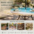 thumbnail image 6 of Round Outdoor Tablecloth with Umbrella Hole and Zipper, Teal Blue Beach Coastal Tablecloth with Elastic Waterproof, Summer Nautical Seaside Ocean Ombre Patio Table Covers for 36" - 44" Pool Tables, 6 of 9