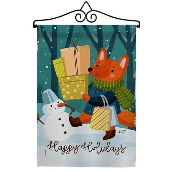 Angeleno Heritage GS130298-BO-02 13 x 18.5 in. Ready for Holiday Garden Flag Set for Wintertime Winter Wonderland Double-Sided Decorative Vertical Flags & House Decoration Banner Yard Gift