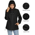 thumbnail image 4 of ZHENWEI Women's Waterproof Rain Jackets Lightweight Packable Raincoats Outdoor Hooded Windbreaker with Pockets, 4 of 6
