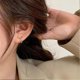 thumbnail image 3 of Sterling Silver Cubic Zirconia Half Hoop Stud Earrings Looks Like 4 Gold Hoop Earrings for Women, 3 of 4