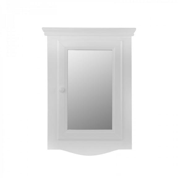 Bethpage Wooden Corner Medicine Cabinet w/Mirror Wall Mount White Hardwood Bathroom Storage 27" x 20" Double Shelf Storage Cabinet w/ Screws Renovators Supply