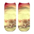 thumbnail image 4 of Besufy Adult Women Socks 3D Cat Animal Print Breathable Cotton Elastic Low Cut Ankle Socks, 4 of 7