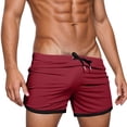 thumbnail image 1 of Men's Board Shorts For Beach Outdoor Summer Swimming Surfing Casual Comfortable Pure Color Drawstring Swim Trunks, 1 of 4