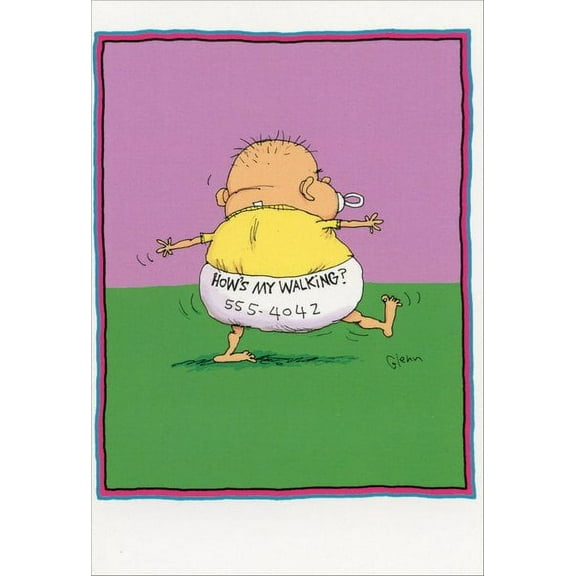 Nobleworks Hows My Walking? Funny / Humorous McCoy Bros New Baby Congratulations Card