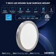 thumbnail image 7 of Luxrite 7 Inch LED Flush Mount Ceiling Light, 15W 1000LM, 5CCT, Dimmable, ETL, Brushed Nickel 4-Pack, 7 of 7