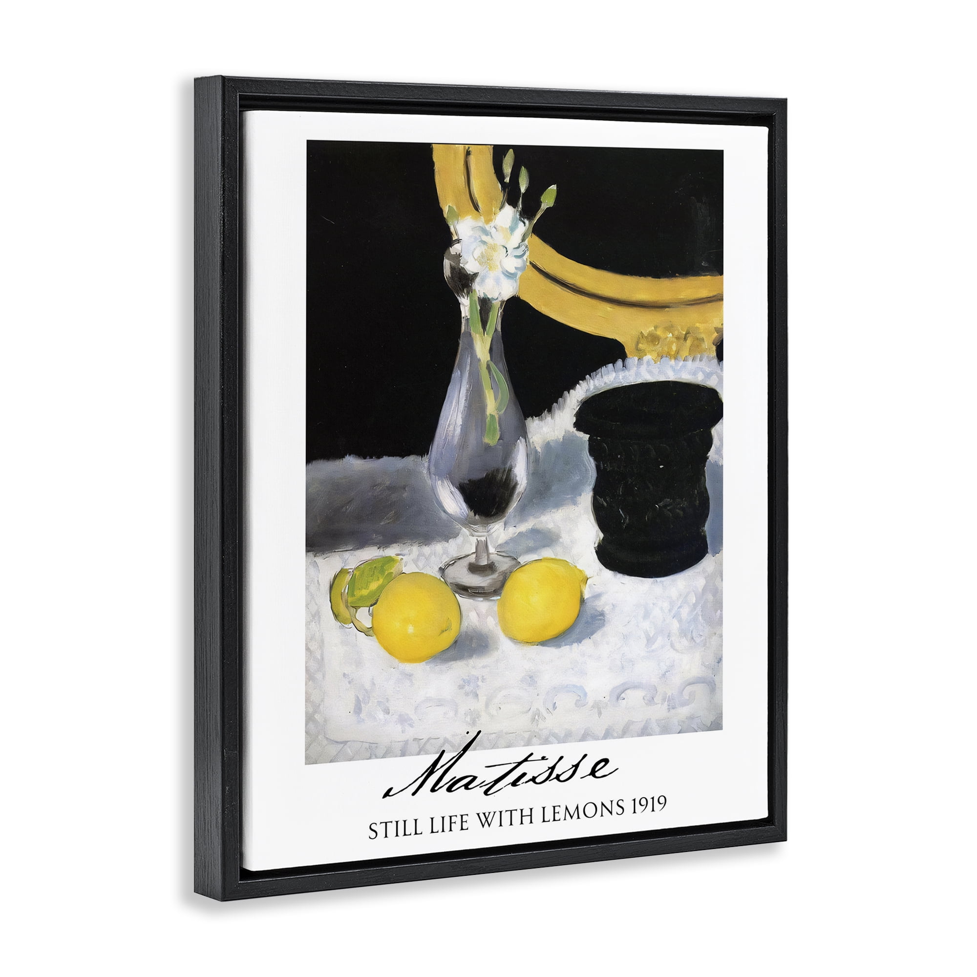 Stupell Industries Matisse Still Life Lemons Black Framed Floater Canvas Wall Art, design by Vintage Hustle