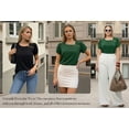 thumbnail image 6 of MOYIKO Womens Petal Sleeve Tops Summer Trendy T Shirt Casual Loose Square Neck Button Blouse Tees, 6 of 7