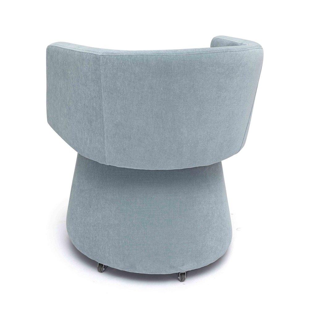 TOV Furniture Kristen Faded Blue Upcycled Chenille Rolling Desk Chair