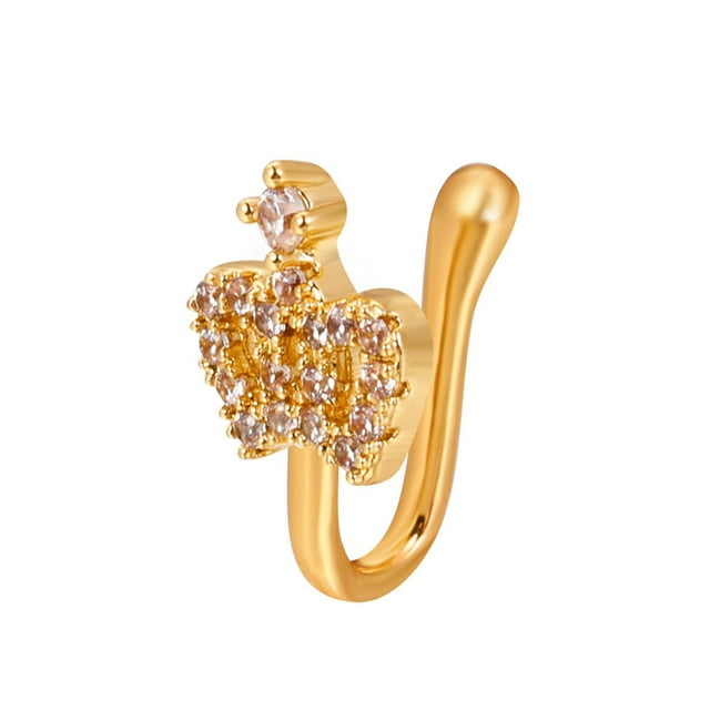 Anillo de nariz falsa en forma de U Diamante tachonado Mariposa Nariz Clavo Sin agujero Nariz Clip Piercing Joyería Wmkox8yi sjalhkljlk5381