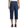 thumbnail image 5 of Time and Tru Women's Woven Pull-On Capri Pants, 5 of 6
