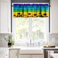 thumbnail image 4 of Sunflower Curtain Valance, Country Sunflower on Rustic Colorful Wood Plank Farmhouse Farm Style Windows Curtain Valance for Kitchen Bedroom Bathroom Decor with Rod Pocket, One Panel 54X18 Inches, 4 of 6