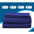 thumbnail image 5 of 1200 Thread Count 100% Egyptian Cotton Sleeper Sofa Bed Sheet Set Stripe Full Size (54"x 72"x 7" ) with 4 -PCS Fitted Straps Color Royal Blue, 5 of 6