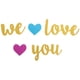 thumbnail image 2 of KAKOWELY Banderines decorativos de papel con purpurina dorada para baby shower 3M con texto "WE LOVE YOU" (te queremos) y guirnalda colgante., 2 of 4
