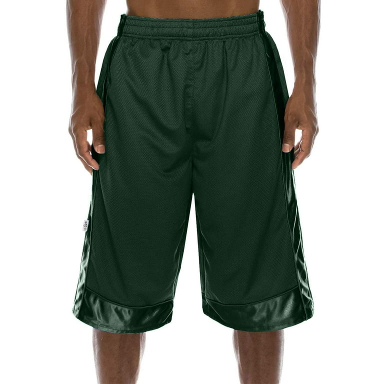 J. METHOD Men s Basketball Shorts Heavy Mesh with Regular Fit Comfy Gym Workout Active Pants NEMP27 Dark Green 5XL