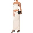 thumbnail image 4 of Lamuusaa Women Summer Outfits Bandage Backless Camisole and Elastic Long Slit Skirt Set Clubwear, 4 of 9