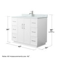 thumbnail image 4 of Elan TK 42" White Single Vanity & White Carrara Marble Top & Nickel Trim, 4 of 5