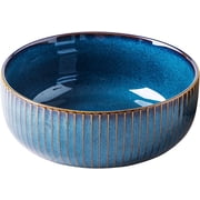 Large Salad Bowl, 1800ml/61oz Large Bowl ,Ceramic Fruit Serving Bowls, Stylish Blue Bowl ,Round Soup Bowl,Bowl for Soup,Salad,Cereal,Ramen