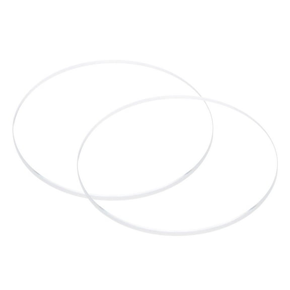 Uxcell 2pcs 44mmx2mm High Transmittance Watch Crystal Lens Glass Round Flat Mineral