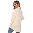 thumbnail image 3 of Top de mujer de manga larga con bolsillo frontal abierto, Top holgado y elegante a la moda para mujer Beige XXL, 3 of 6