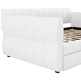 thumbnail image 4 of Euroco Upholstery Queen Size Daybed with Trundle, Velvet Sofa Bed with USB Charging, White, 4 of 10