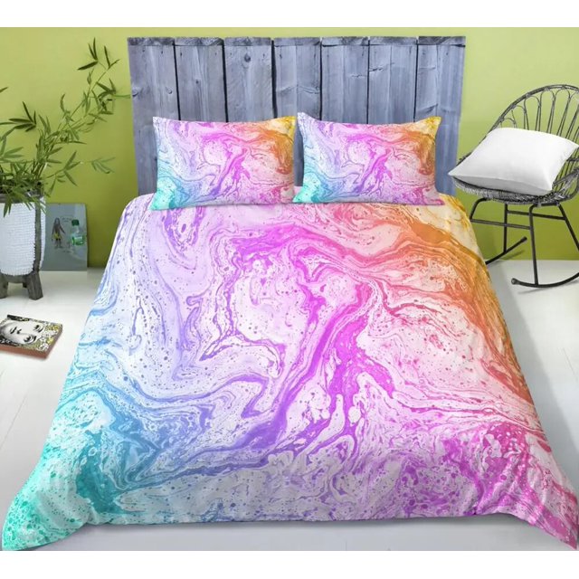 Rainbow Printing Bedding Set Colorful Stripe Comforter Cover Soft Bedding Set Twin King Queen Size 2/3pcs Polyester Quilt Cover