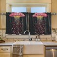 thumbnail image 2 of Yayeee Kitchen Curtains Set of 2 Light Filtering 57"x24" Over Sink Window Panels, UFO with Hearts Pattern, 2 of 7