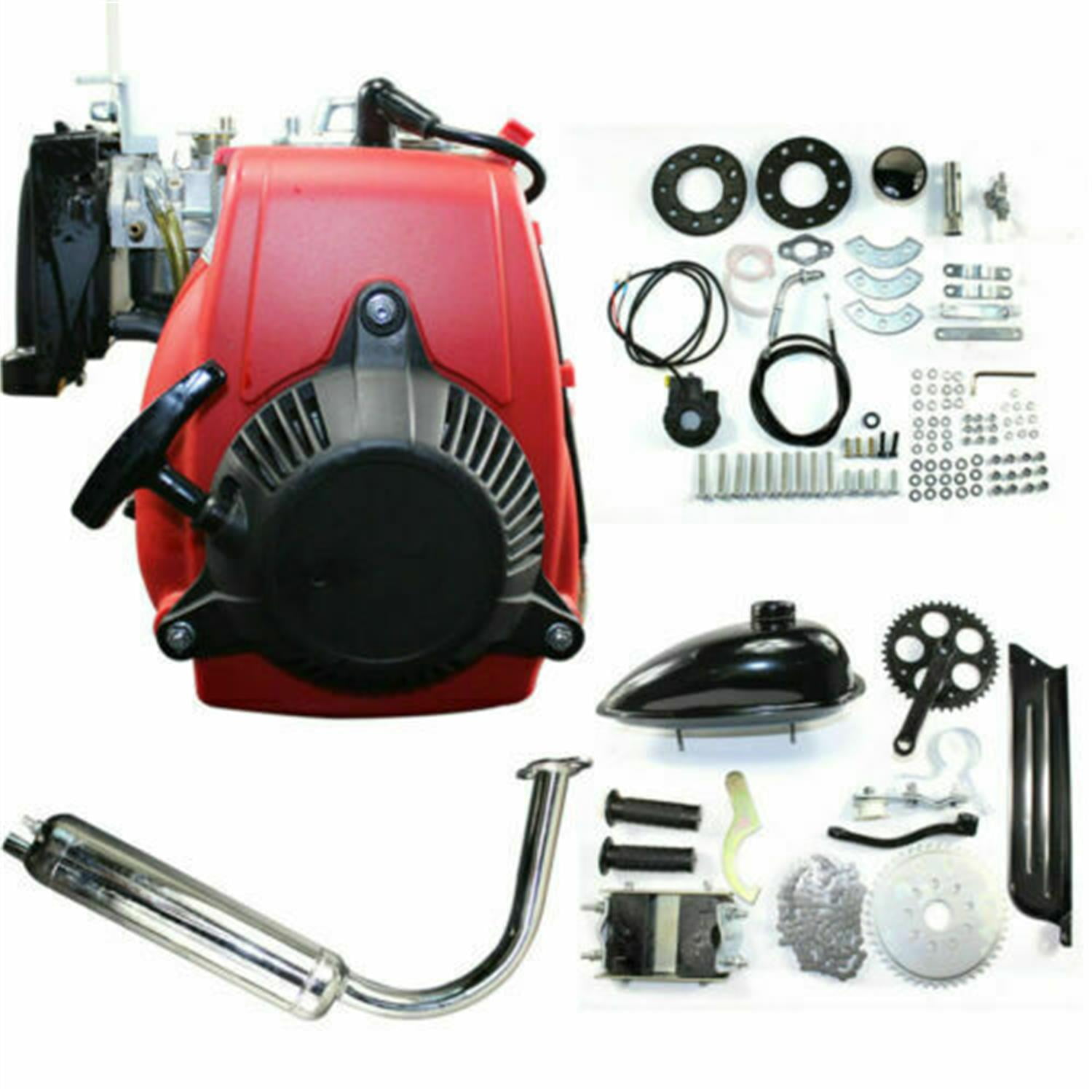 Wuzstar 49CC 4-Stroke Bike Engine Kit Single Cylinder Gas Petrol Motorized Bicycle Motor