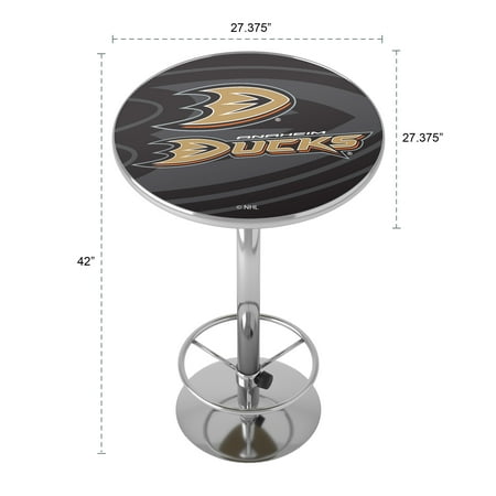 Anaheim Ducks NHL Watermark Chrome Pub Table - Black, Orange, Gold