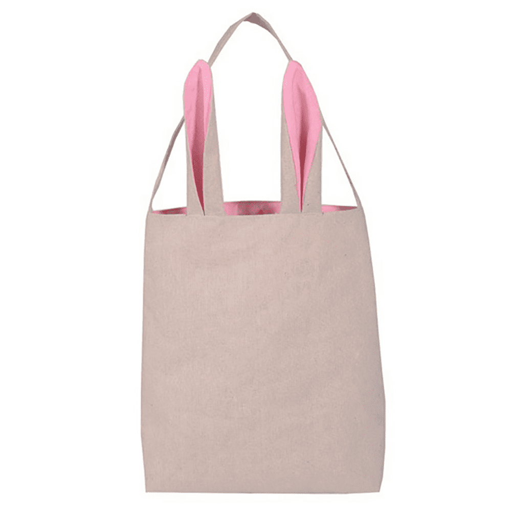 Aspire 20 PCS Easter Bunny Baskets with Ears Stand Up, Burlap Tote Bags Party Gift for DIY Craft