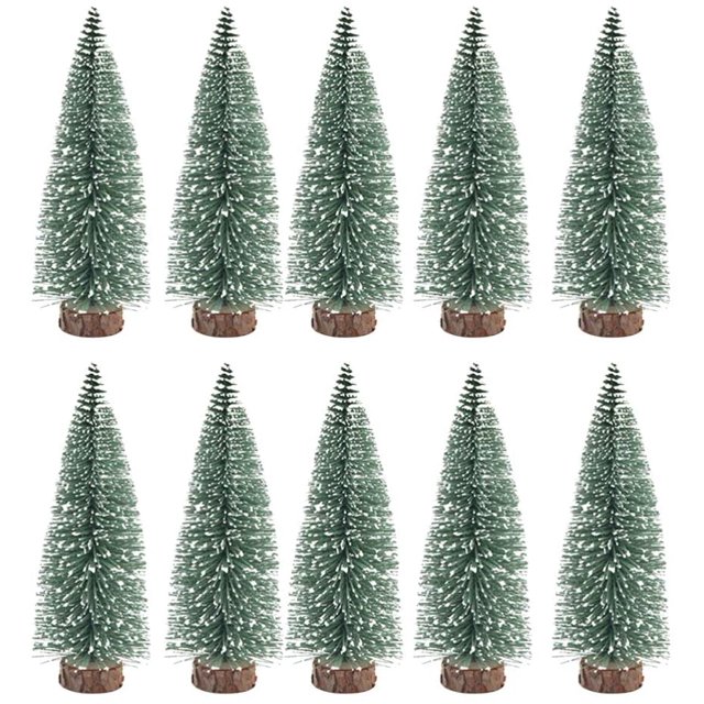 10 piezas de mini adornos para árboles de Navidad, con decoración de mesa de bricolaje de cedro - 15 cm JM