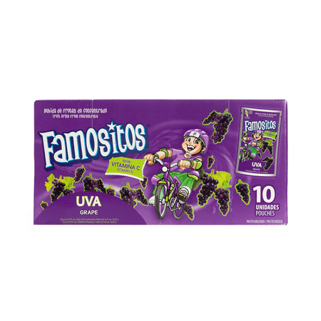Famositos Concentrated Grape Juice, Liquid, 10Pack 6.75oz, Shelf Stable Cardboard Box